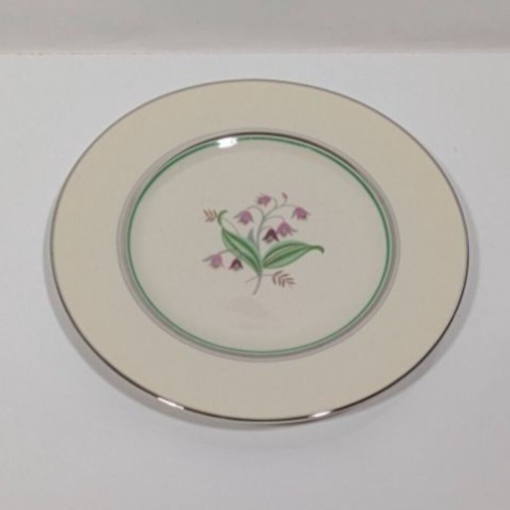 Syracuse China Coralbel Floral Dinner Plate Platinum Trim